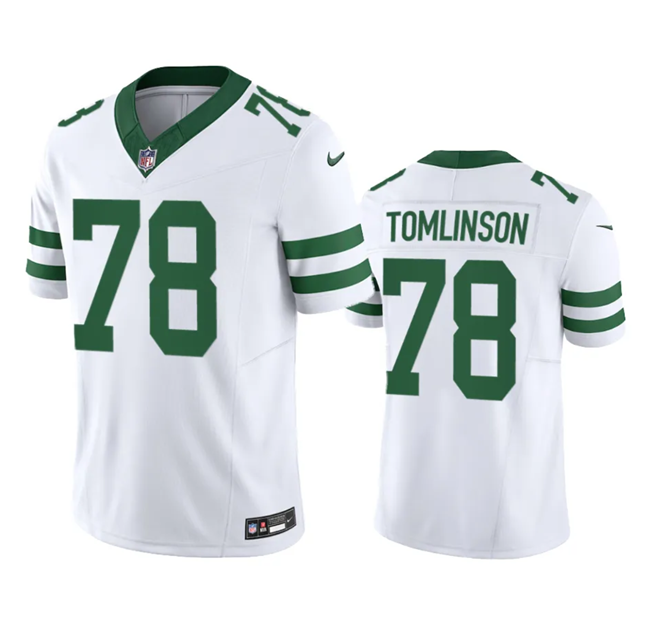 Men's New York Jets #78 Laken Tomlinson White 2023 F.U.S.E. Vapor Limited Throwback Stitched Football Jersey